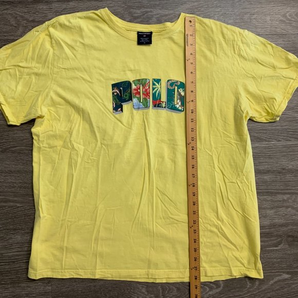 Vintage Polo Sport Yellow Hawaii T-Shirt Sz. XL - Picture 5 of 7